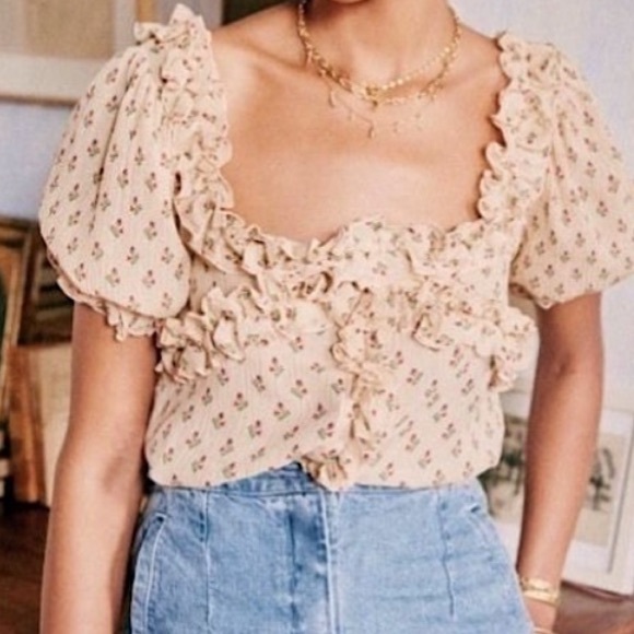 Sezane Tops - Sézane Wood Top in Tulips